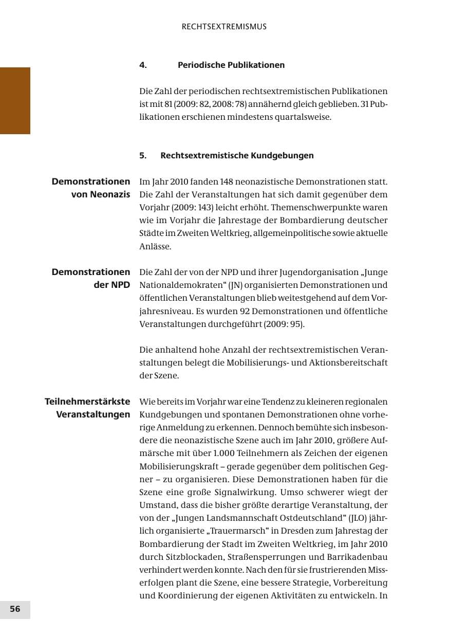 Seite 56 des Verfassungsschutzbericht 2010 Bund