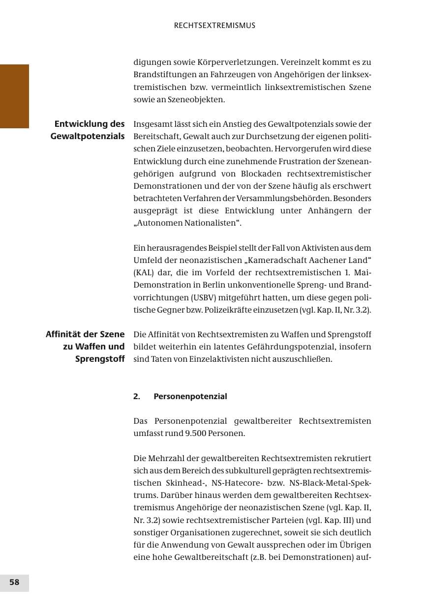 Seite 58 des Verfassungsschutzbericht 2010 Bund