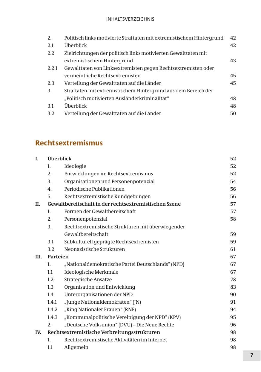 Seite 7 des Verfassungsschutzbericht 2010 Bund