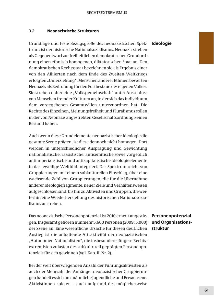 Seite 61 des Verfassungsschutzbericht 2010 Bund