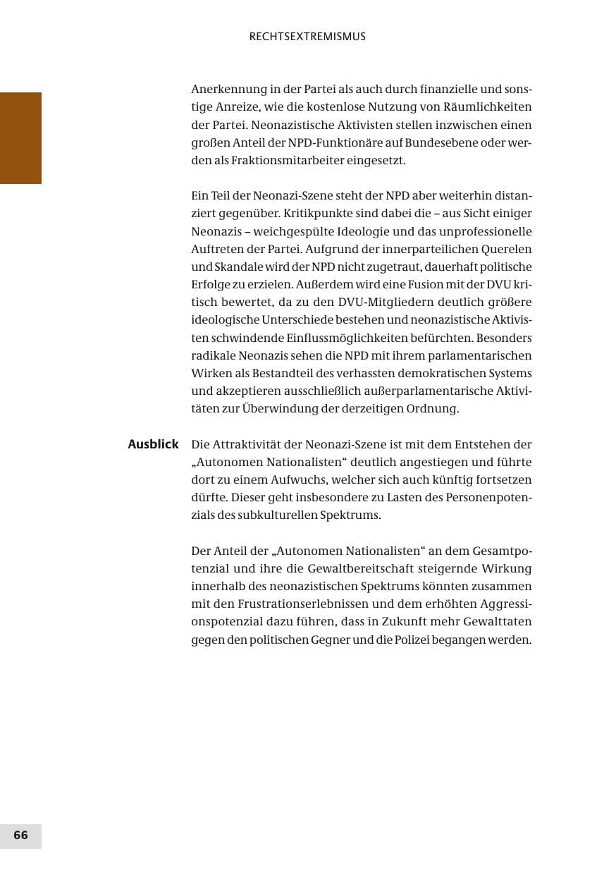 Seite 66 des Verfassungsschutzbericht 2010 Bund