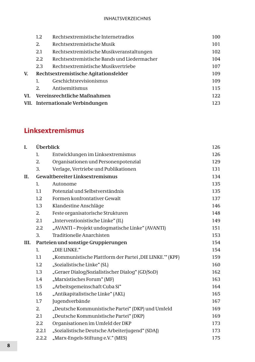 Seite 8 des Verfassungsschutzbericht 2010 Bund