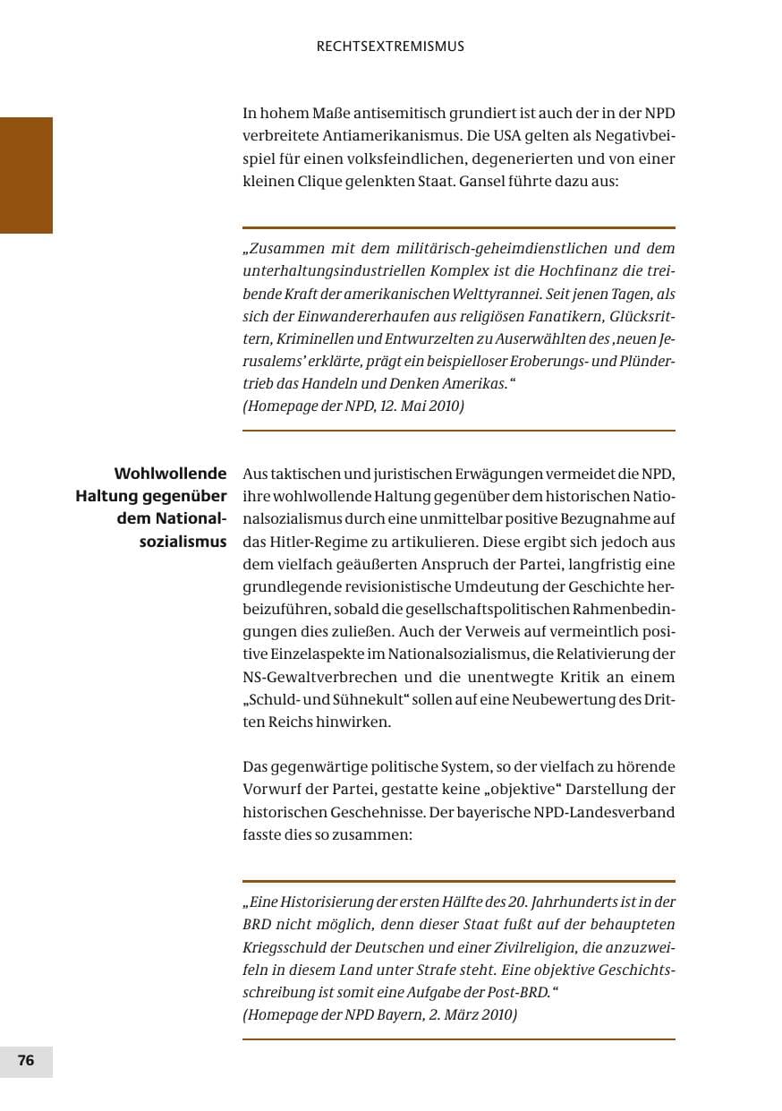 Seite 76 des Verfassungsschutzbericht 2010 Bund