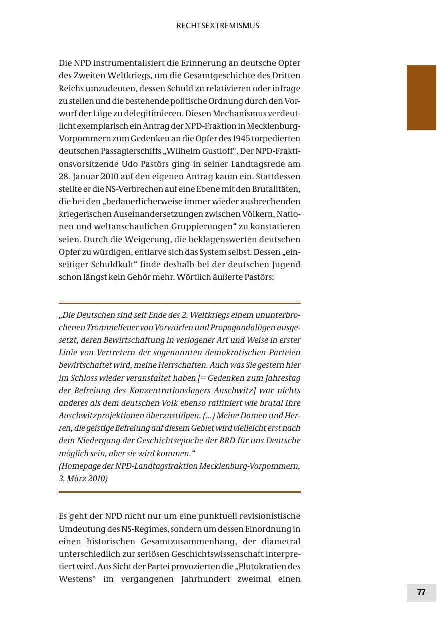 Seite 77 des Verfassungsschutzbericht 2010 Bund