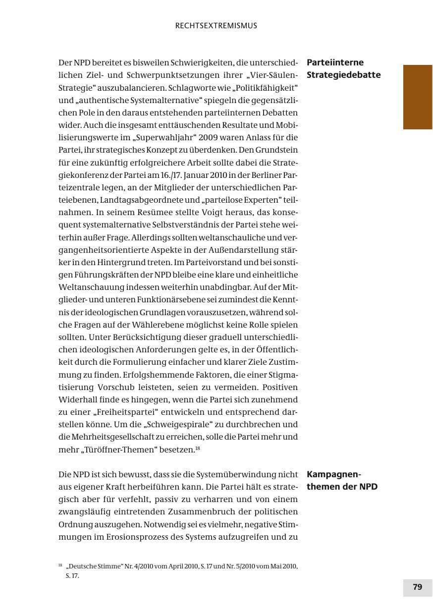 Seite 79 des Verfassungsschutzbericht 2010 Bund