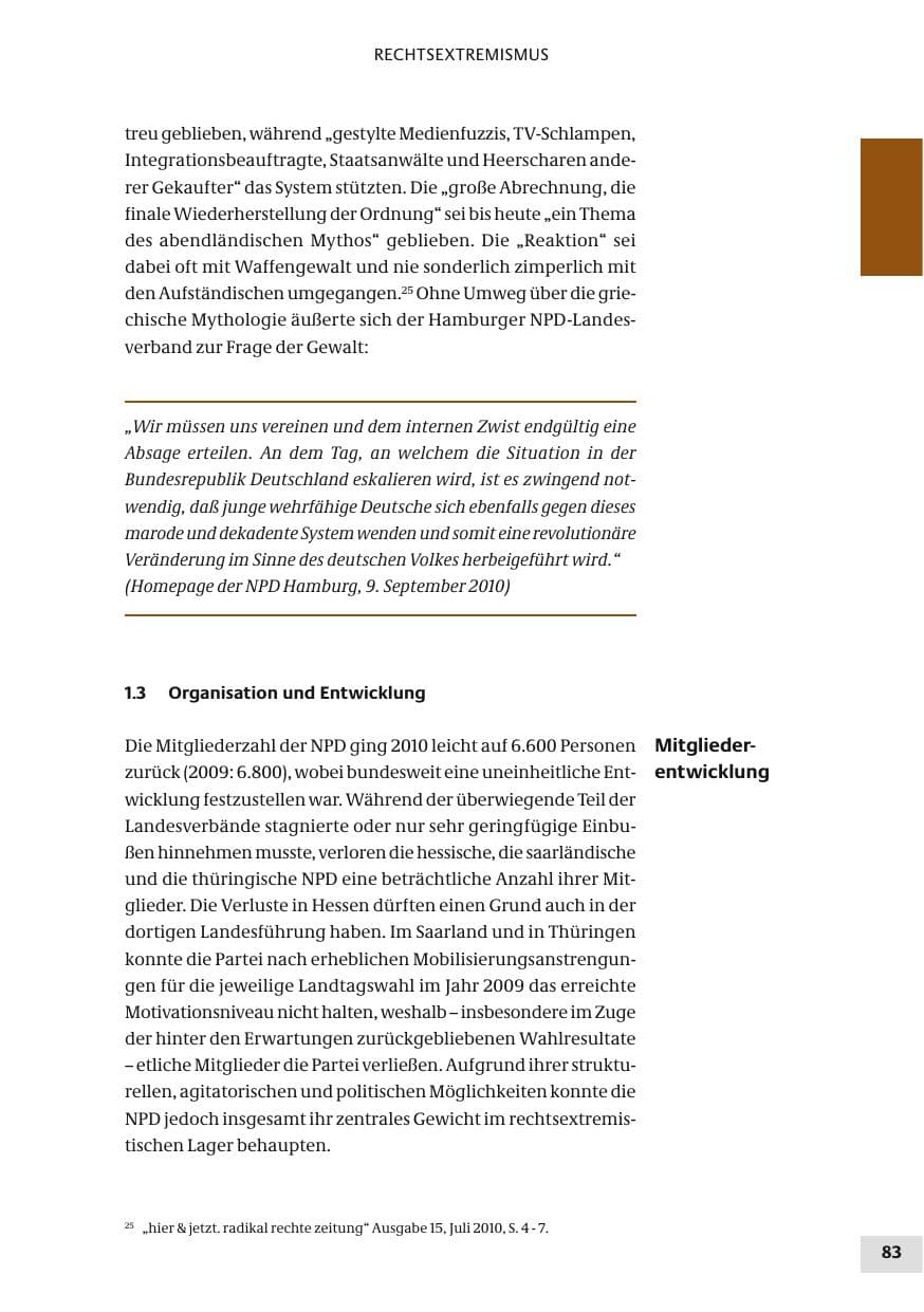 Seite 83 des Verfassungsschutzbericht 2010 Bund