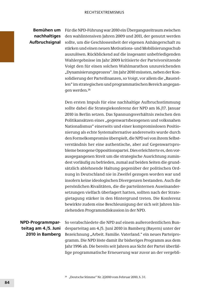 Seite 84 des Verfassungsschutzbericht 2010 Bund
