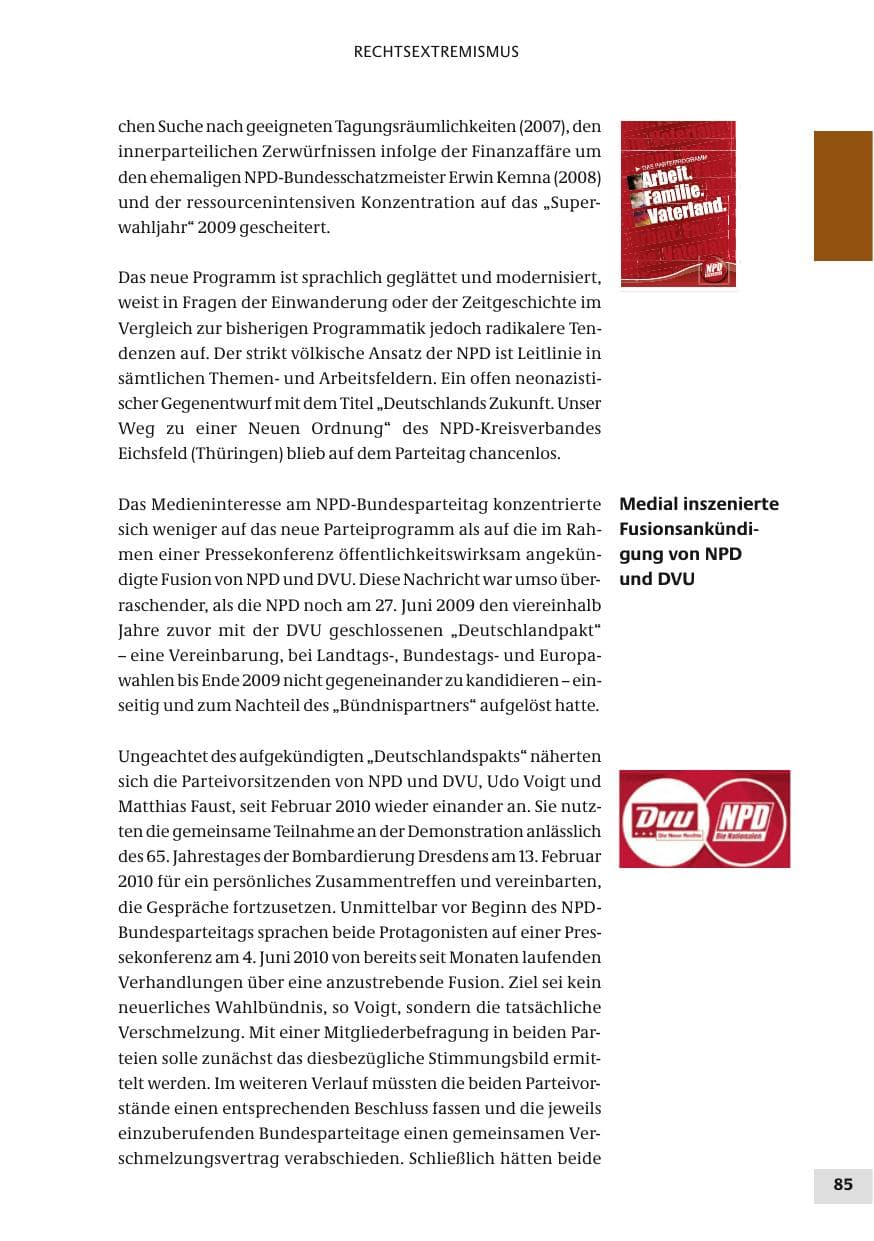 Seite 85 des Verfassungsschutzbericht 2010 Bund