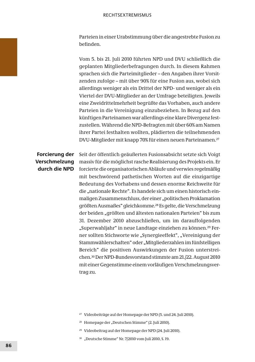 Seite 86 des Verfassungsschutzbericht 2010 Bund