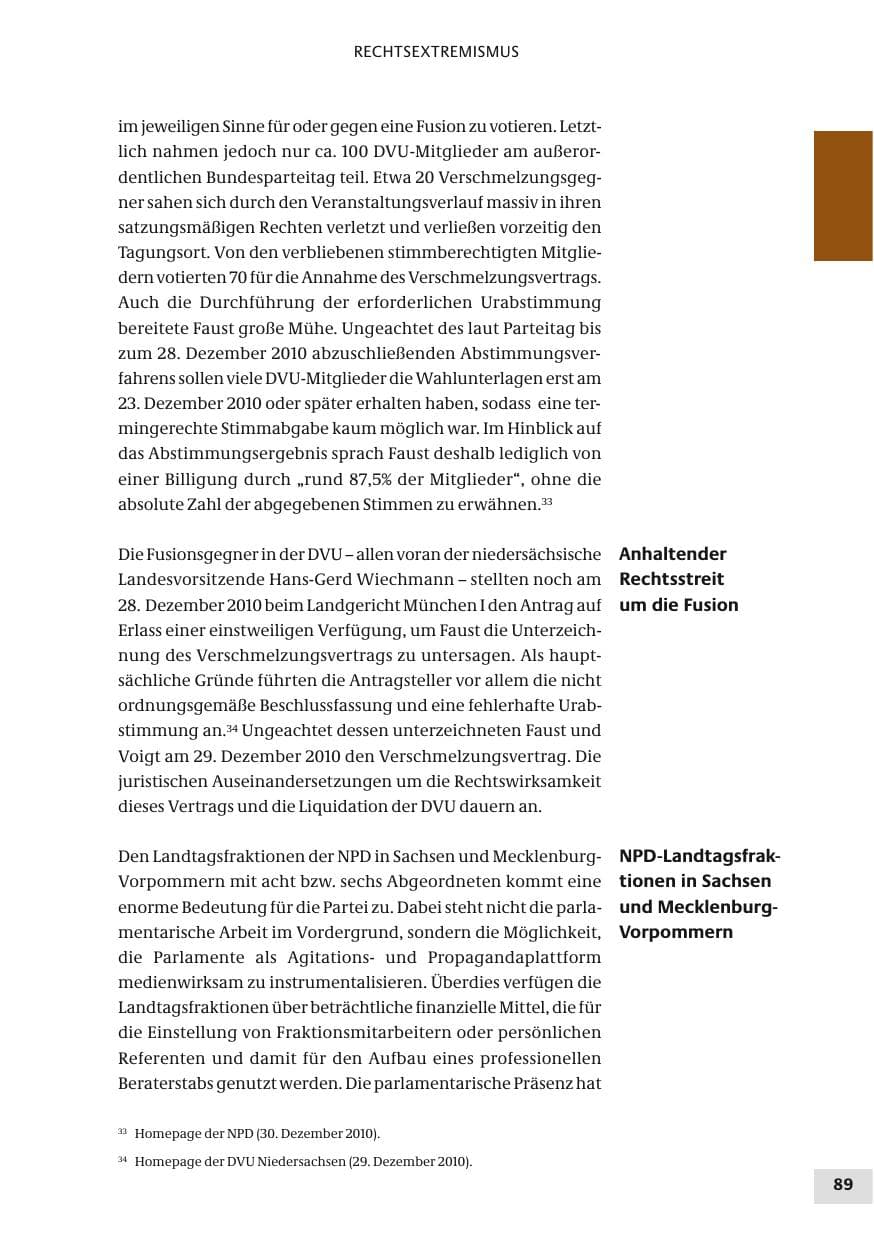 Seite 89 des Verfassungsschutzbericht 2010 Bund