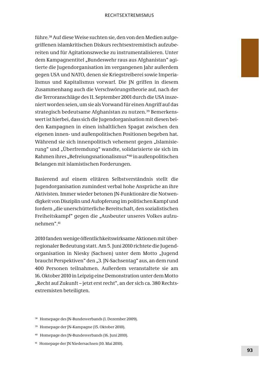 Seite 93 des Verfassungsschutzbericht 2010 Bund