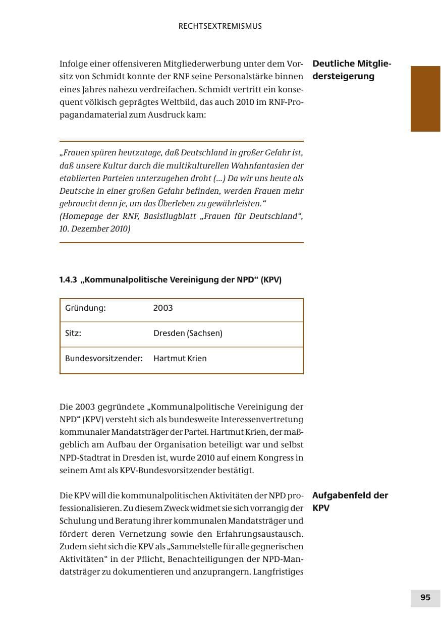 Seite 95 des Verfassungsschutzbericht 2010 Bund
