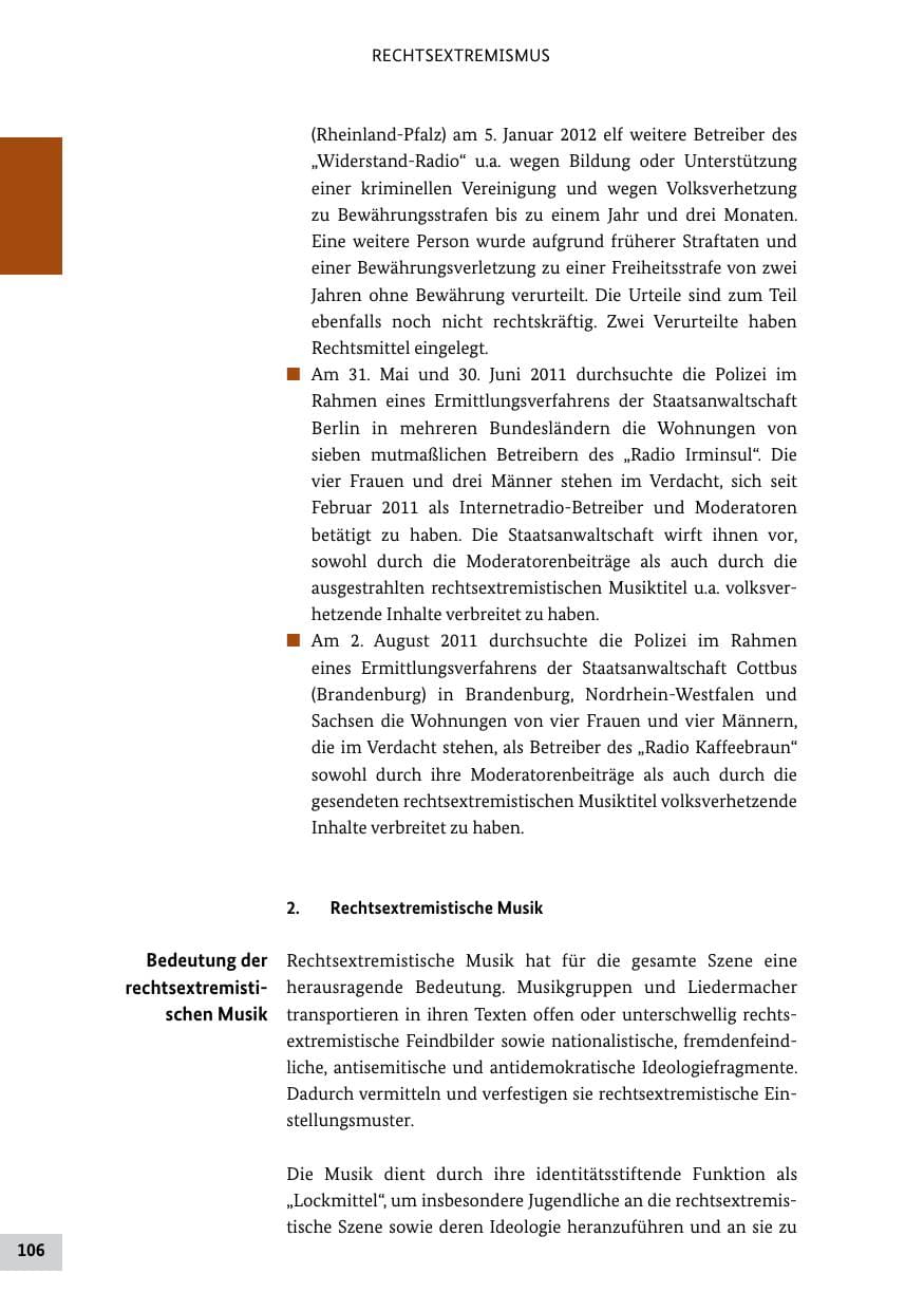 Seite 105 des Verfassungsschutzbericht 2011 Bund
