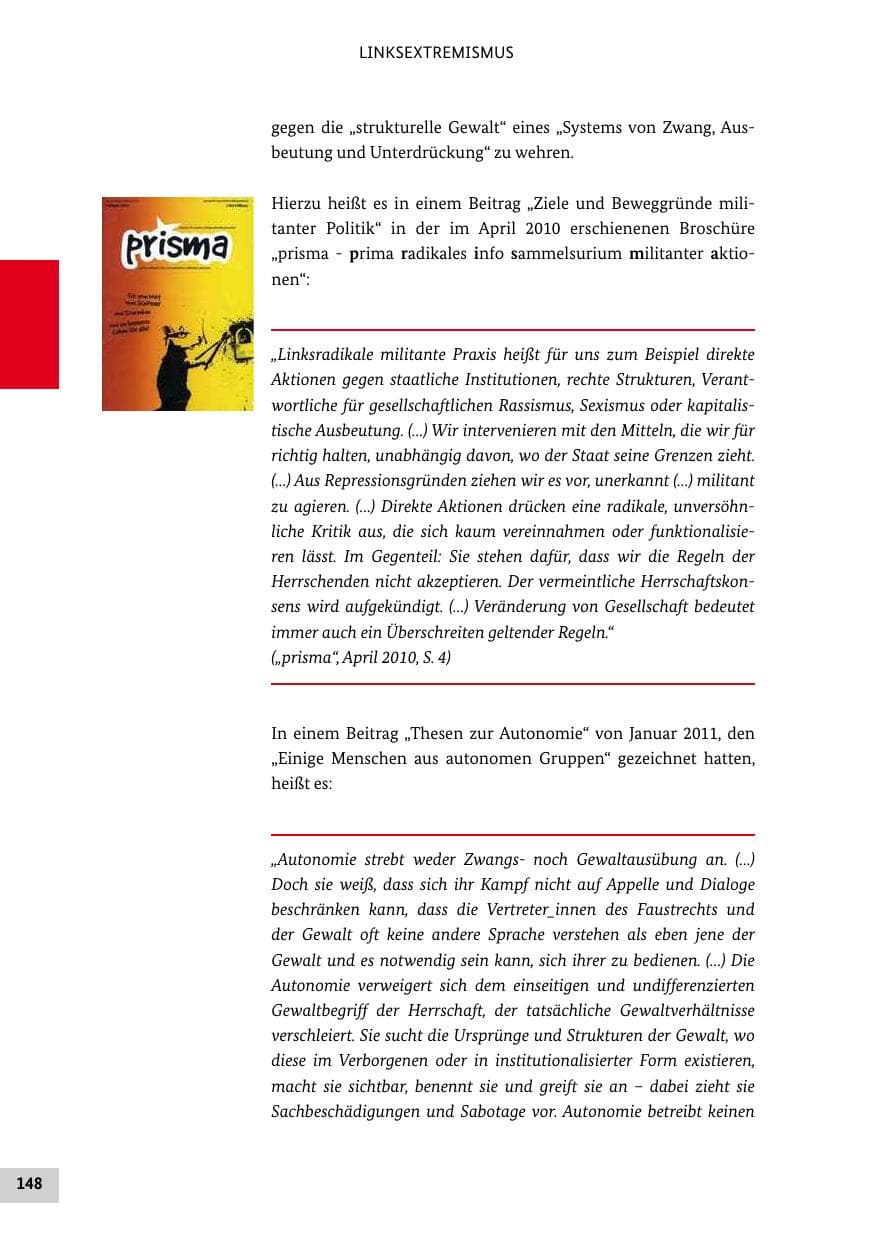 Seite 147 des Verfassungsschutzbericht 2011 Bund