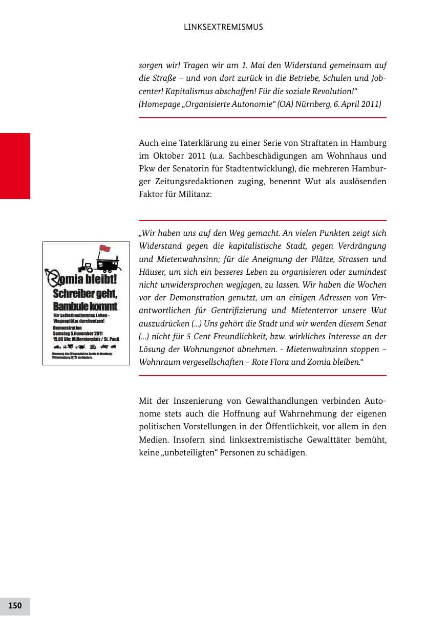 Seite 149 des Verfassungsschutzbericht 2011 Bund