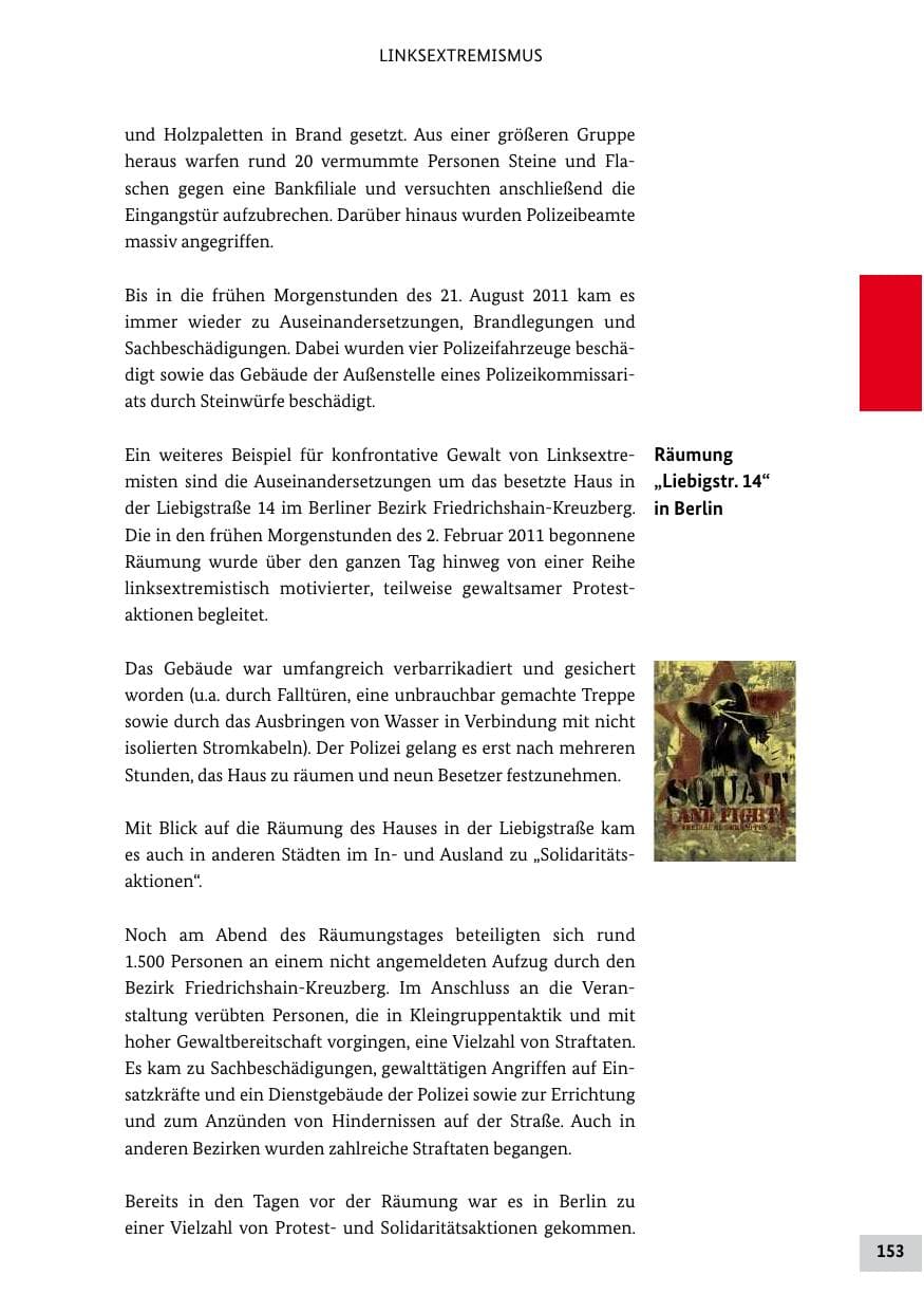 Seite 152 des Verfassungsschutzbericht 2011 Bund