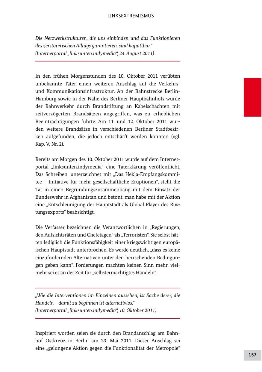 Seite 156 des Verfassungsschutzbericht 2011 Bund