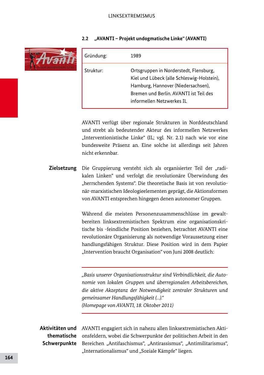 Seite 163 des Verfassungsschutzbericht 2011 Bund