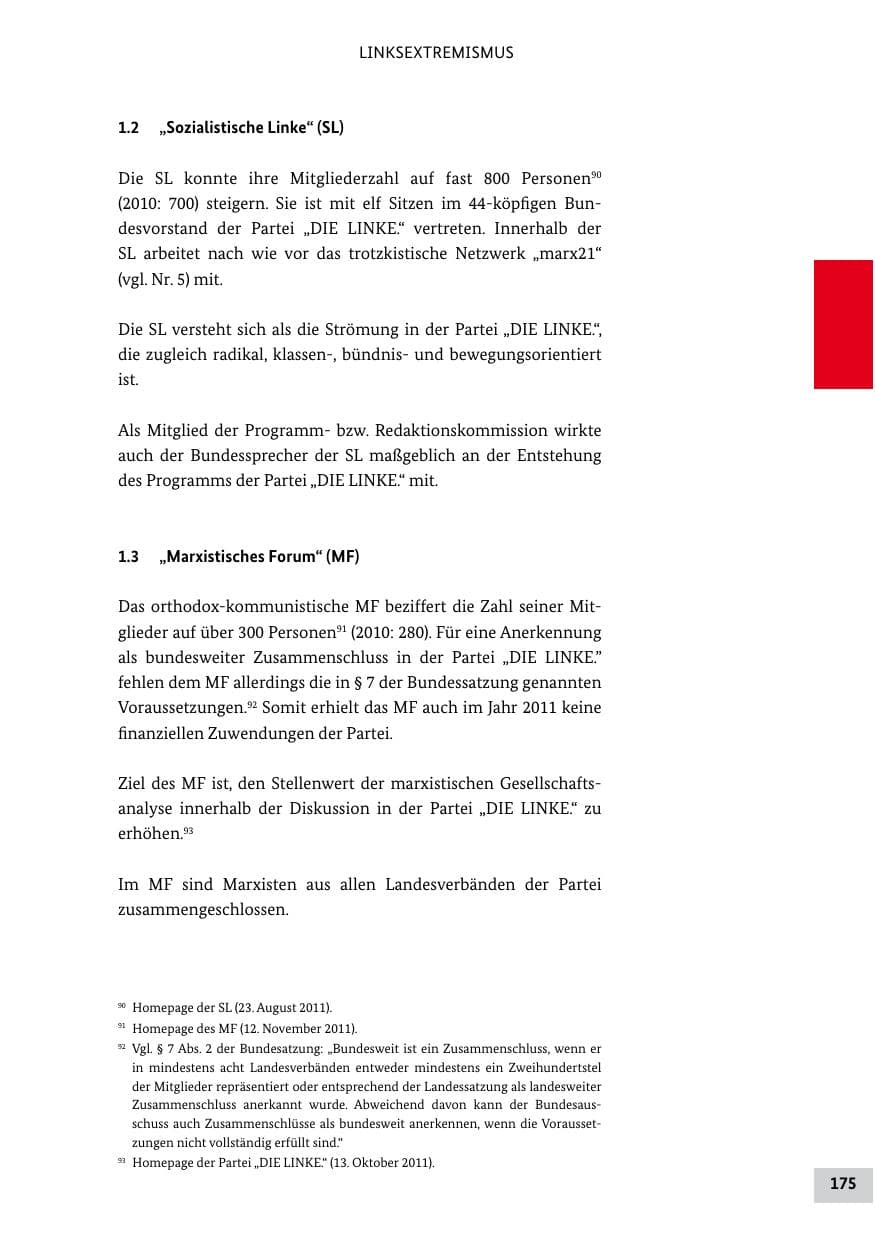 Seite 174 des Verfassungsschutzbericht 2011 Bund
