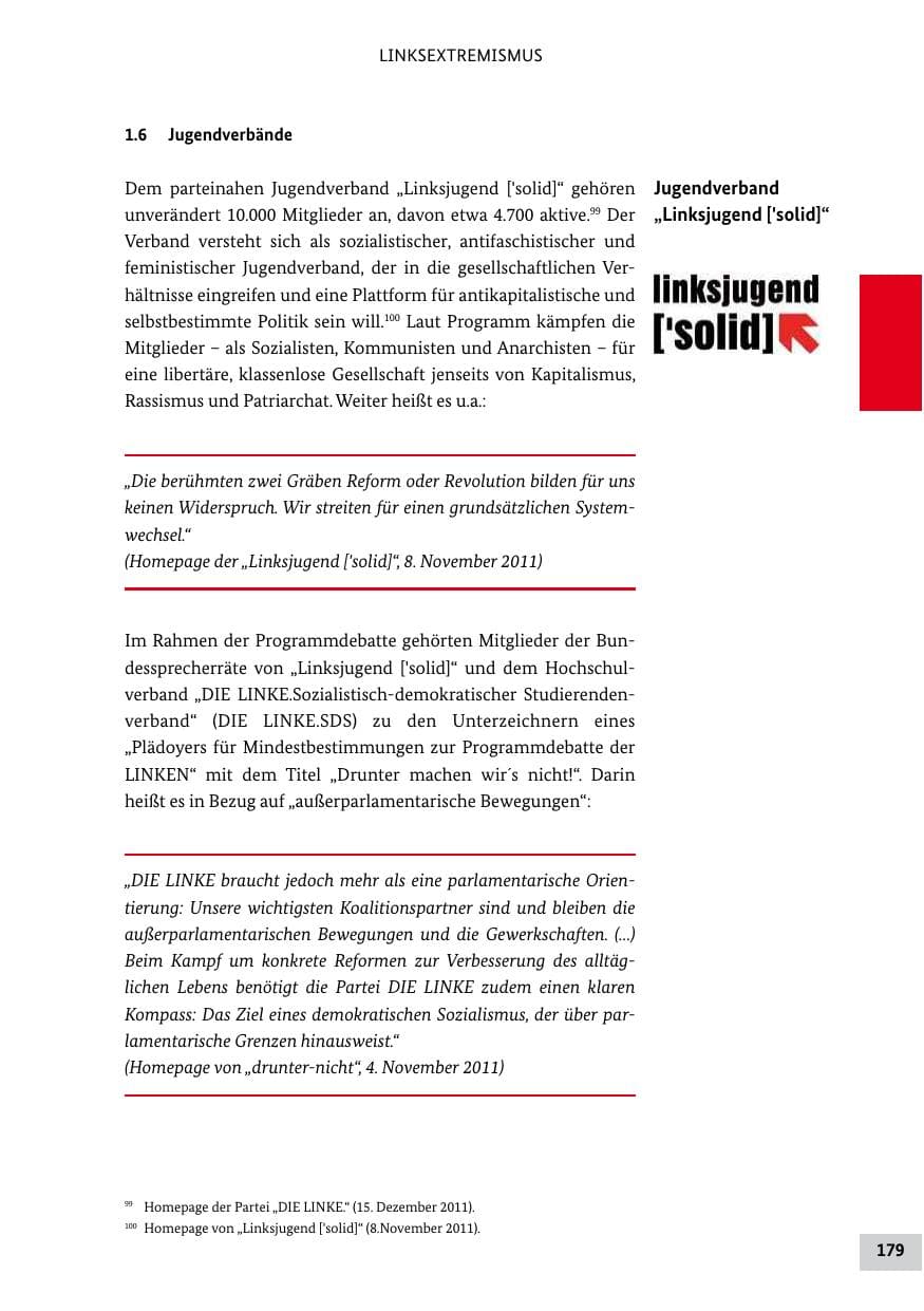 Seite 178 des Verfassungsschutzbericht 2011 Bund