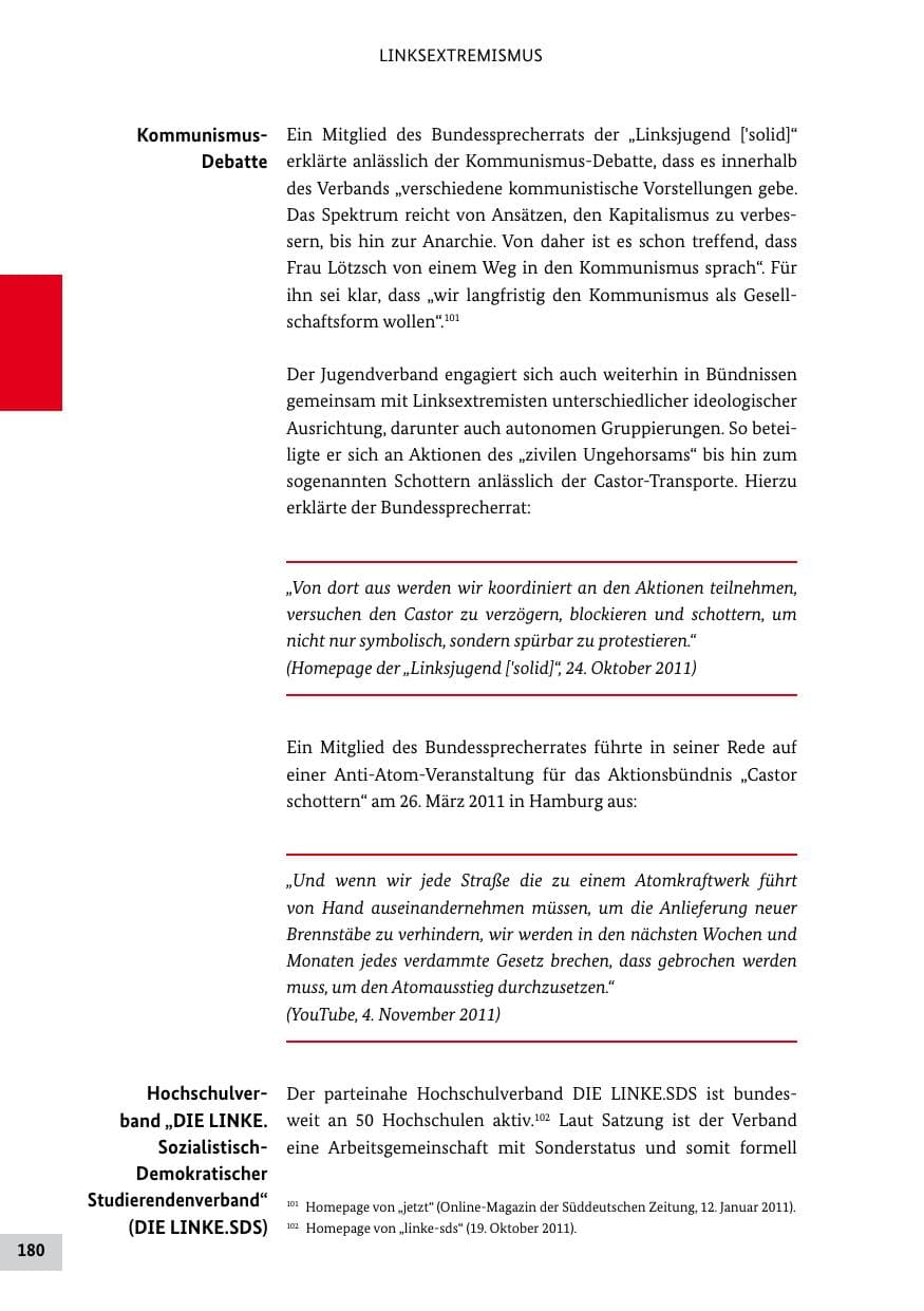 Seite 179 des Verfassungsschutzbericht 2011 Bund