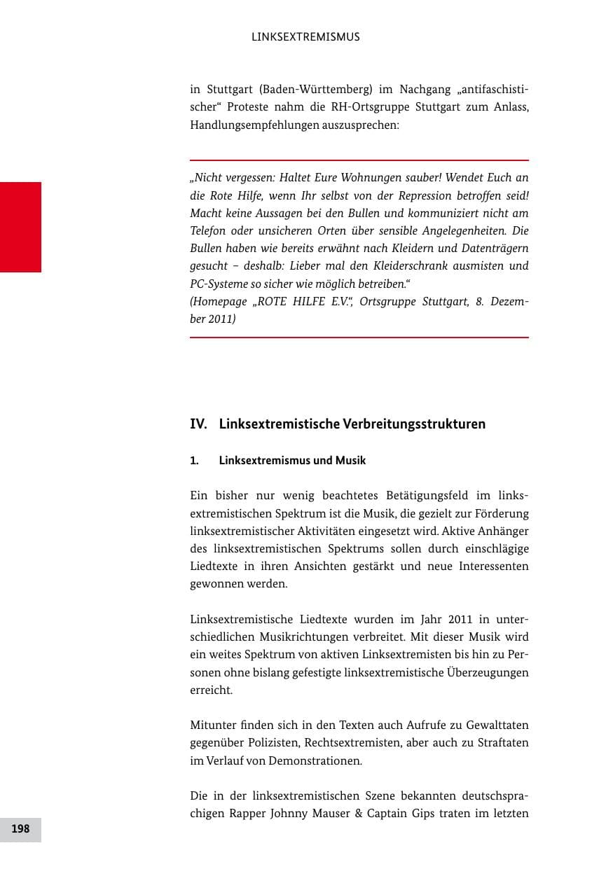 Seite 197 des Verfassungsschutzbericht 2011 Bund