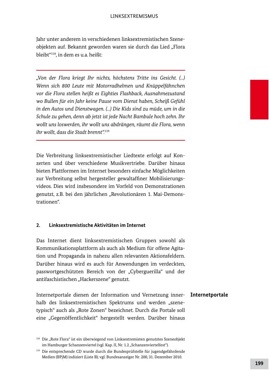 Seite 198 des Verfassungsschutzbericht 2011 Bund