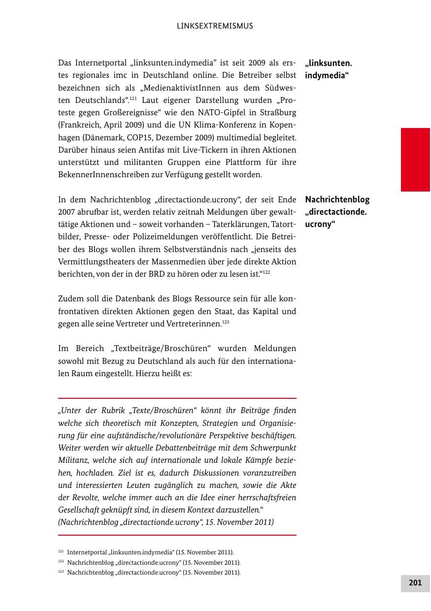 Seite 200 des Verfassungsschutzbericht 2011 Bund