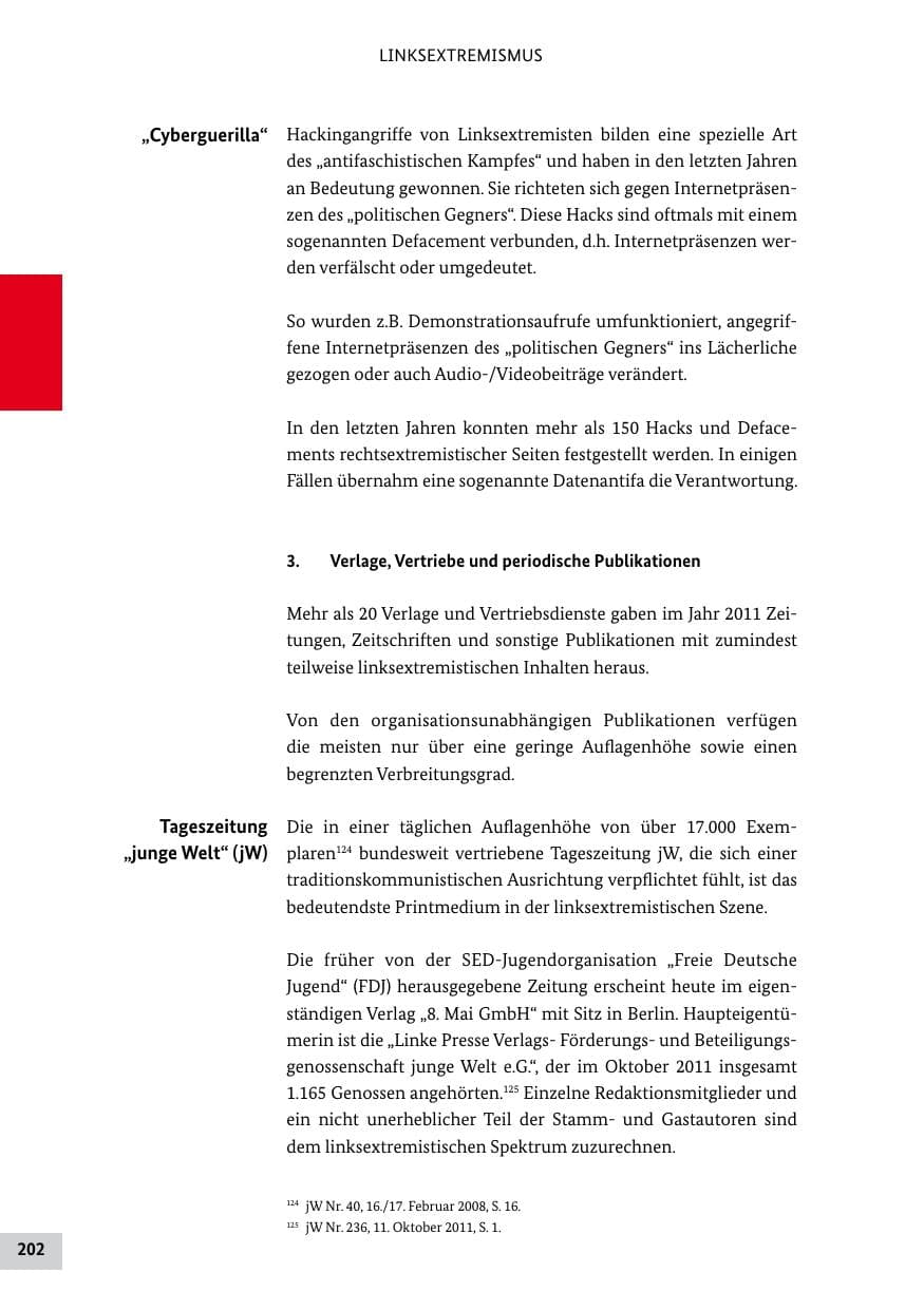 Seite 201 des Verfassungsschutzbericht 2011 Bund
