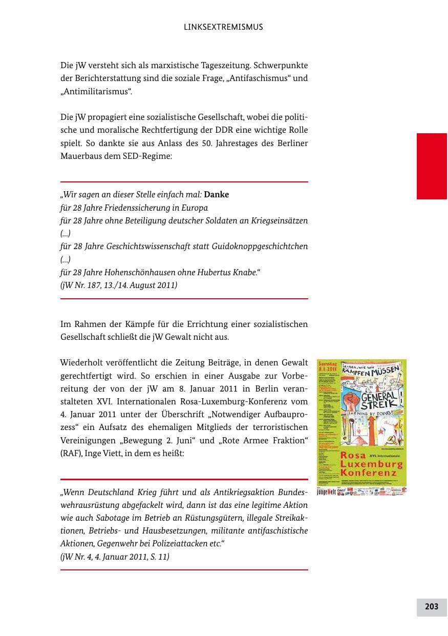 Seite 202 des Verfassungsschutzbericht 2011 Bund
