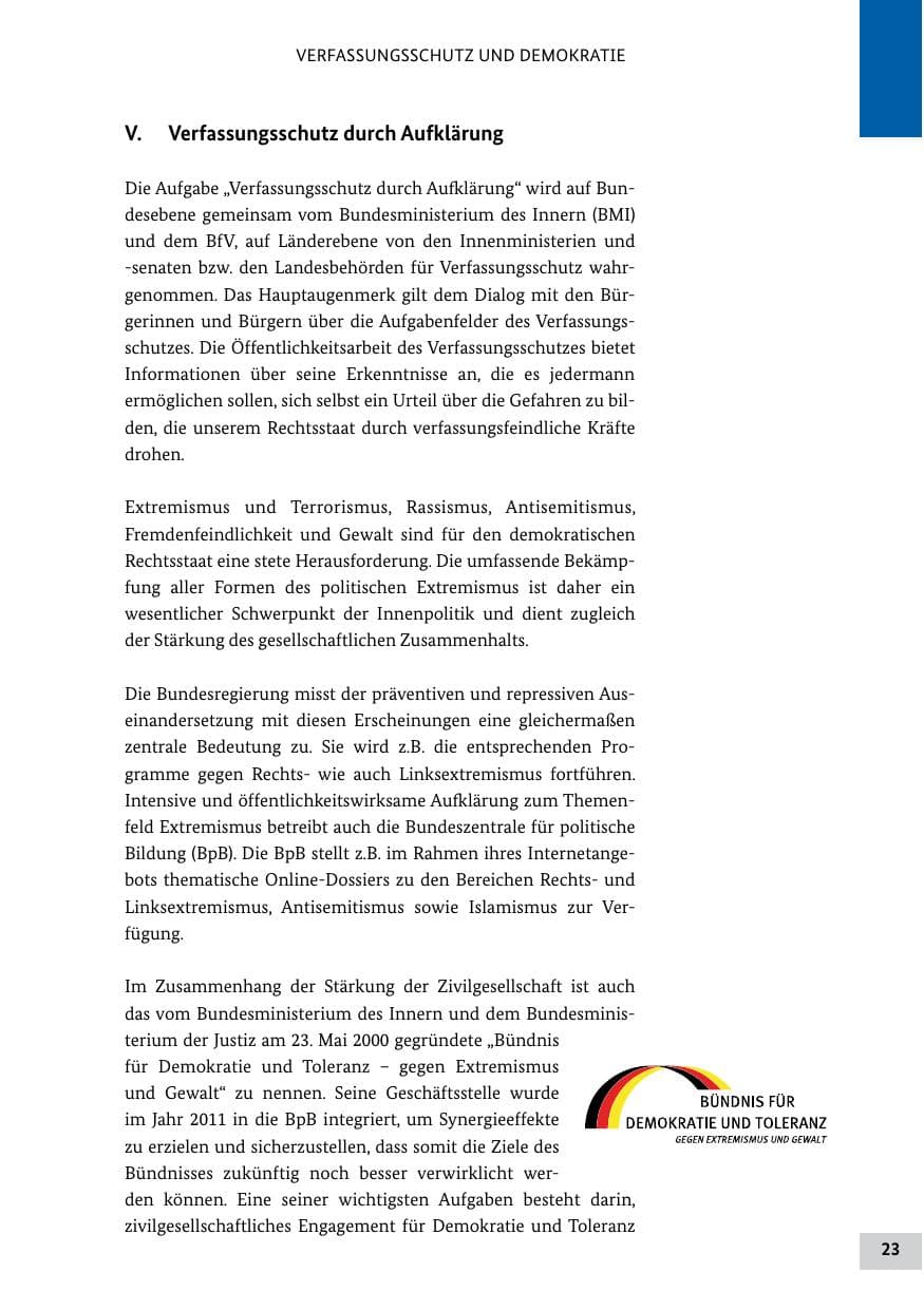 Seite 22 des Verfassungsschutzbericht 2011 Bund