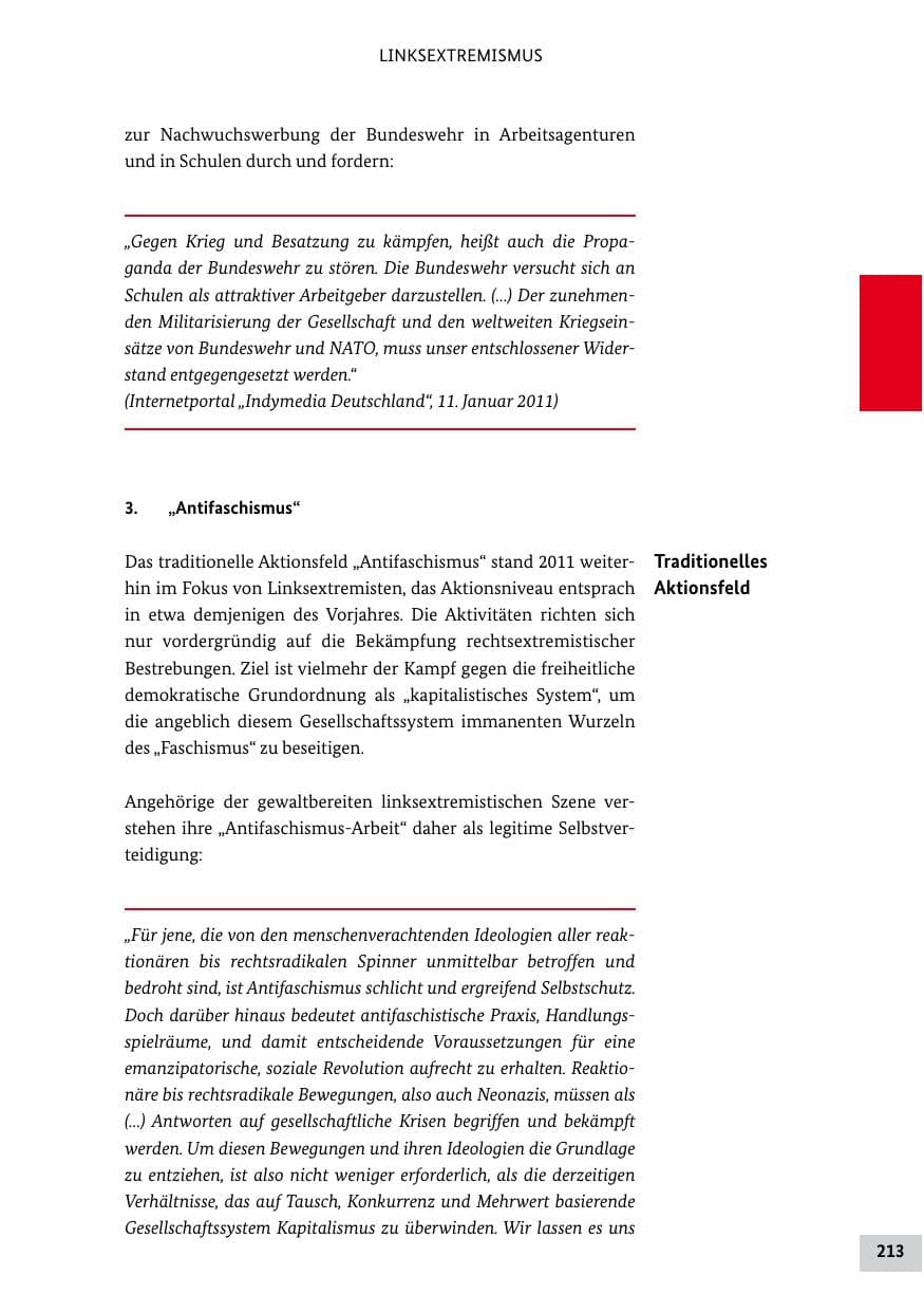 Seite 212 des Verfassungsschutzbericht 2011 Bund