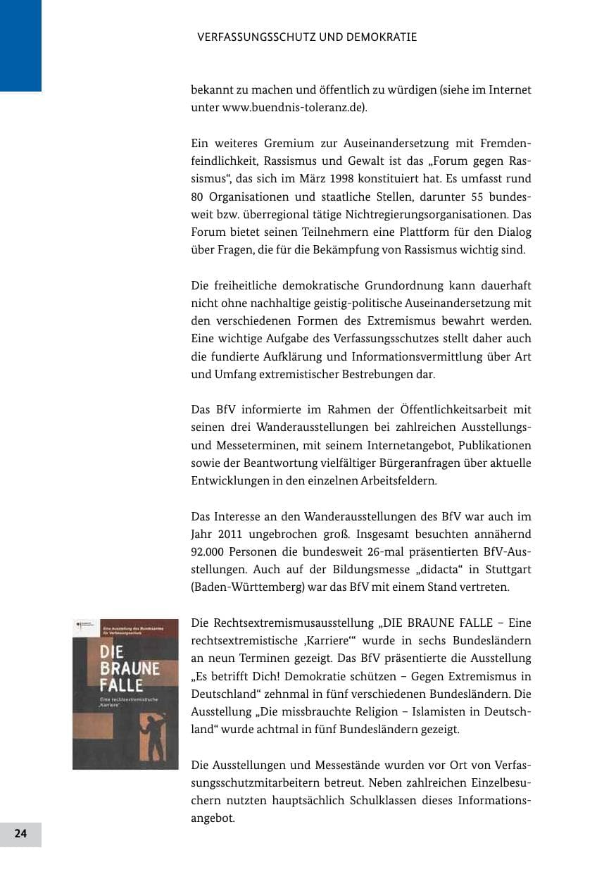 Seite 23 des Verfassungsschutzbericht 2011 Bund