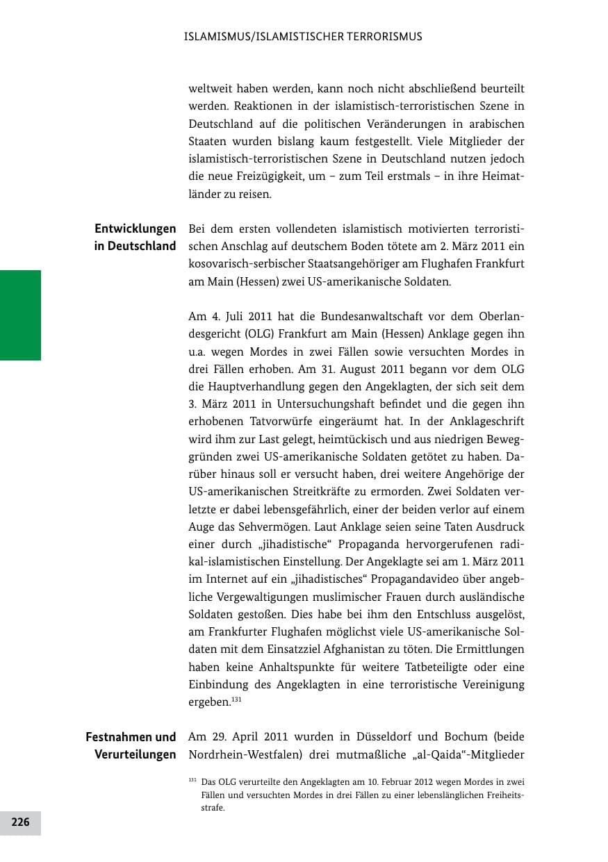 Seite 225 des Verfassungsschutzbericht 2011 Bund