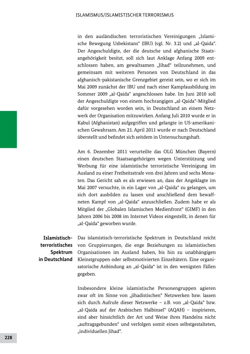 Seite 227 des Verfassungsschutzbericht 2011 Bund