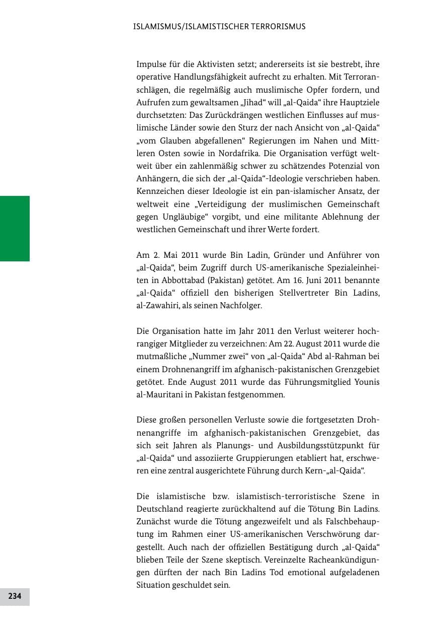 Seite 233 des Verfassungsschutzbericht 2011 Bund