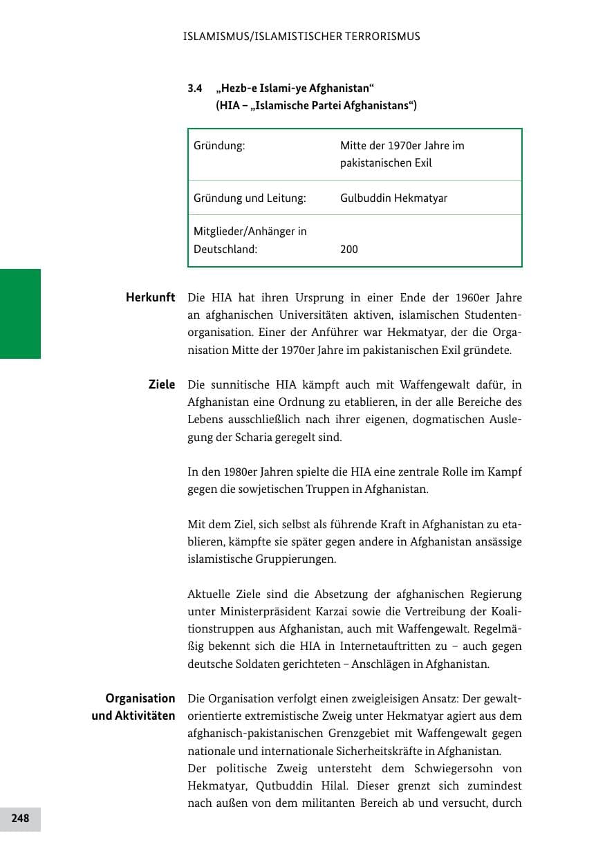 Seite 247 des Verfassungsschutzbericht 2011 Bund