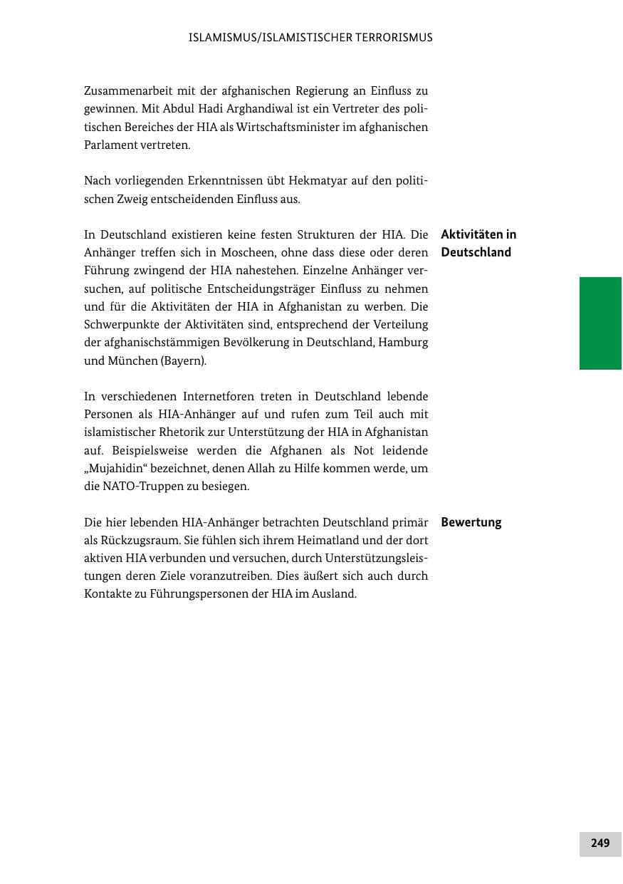 Seite 248 des Verfassungsschutzbericht 2011 Bund