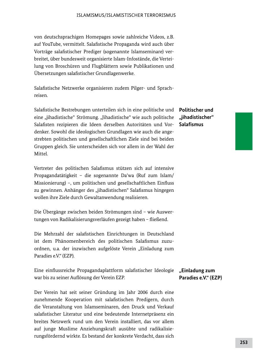Seite 252 des Verfassungsschutzbericht 2011 Bund