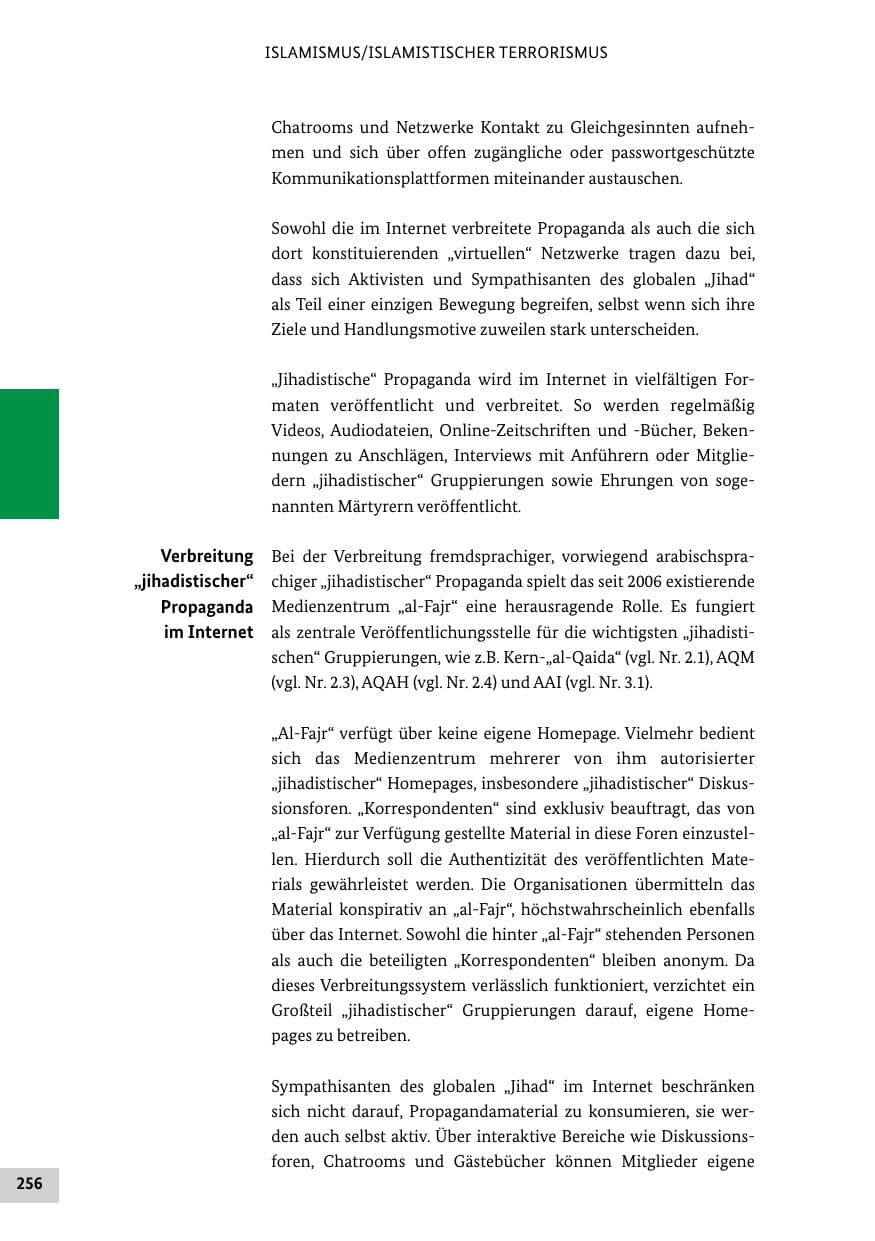 Seite 255 des Verfassungsschutzbericht 2011 Bund