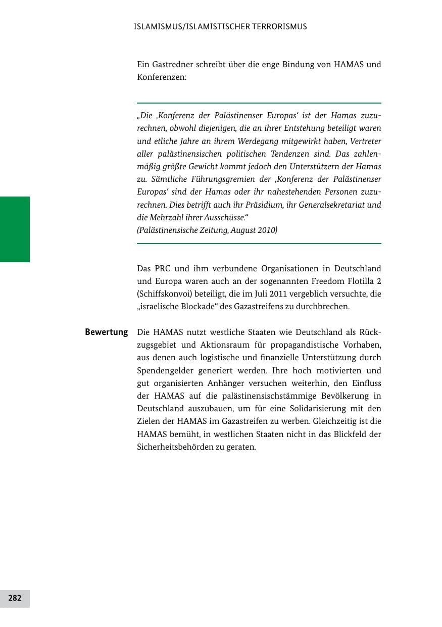 Seite 281 des Verfassungsschutzbericht 2011 Bund