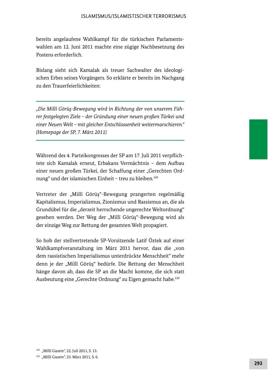 Seite 292 des Verfassungsschutzbericht 2011 Bund