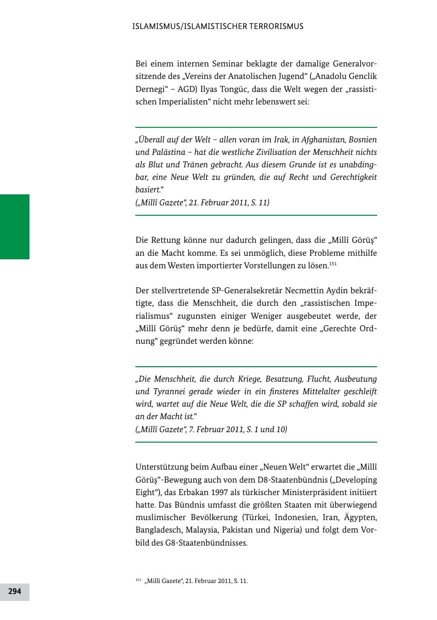 Seite 293 des Verfassungsschutzbericht 2011 Bund