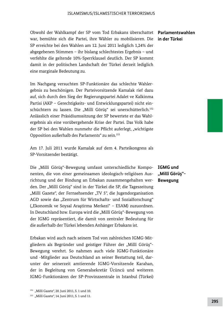 Seite 294 des Verfassungsschutzbericht 2011 Bund