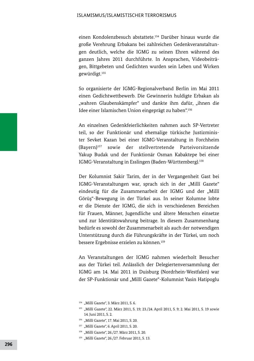Seite 295 des Verfassungsschutzbericht 2011 Bund