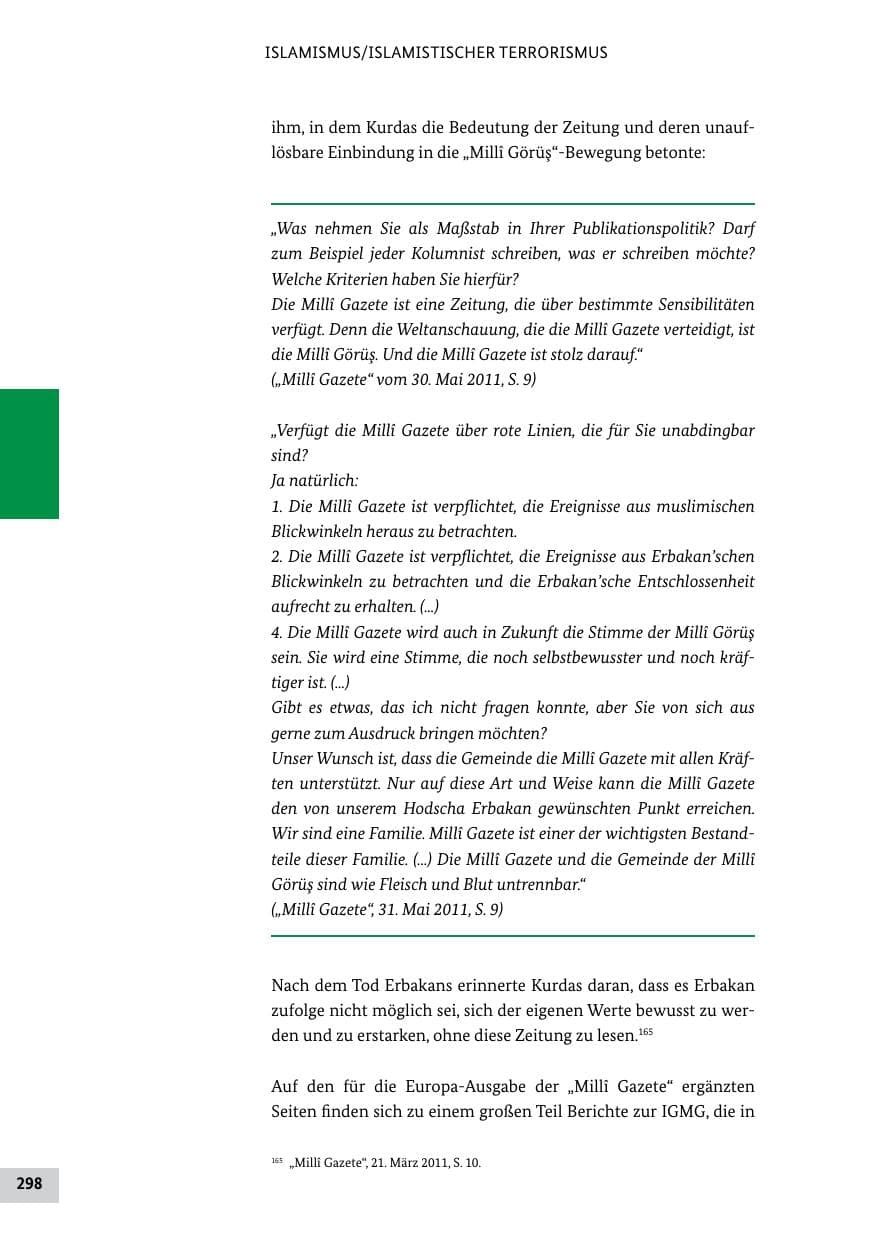Seite 297 des Verfassungsschutzbericht 2011 Bund