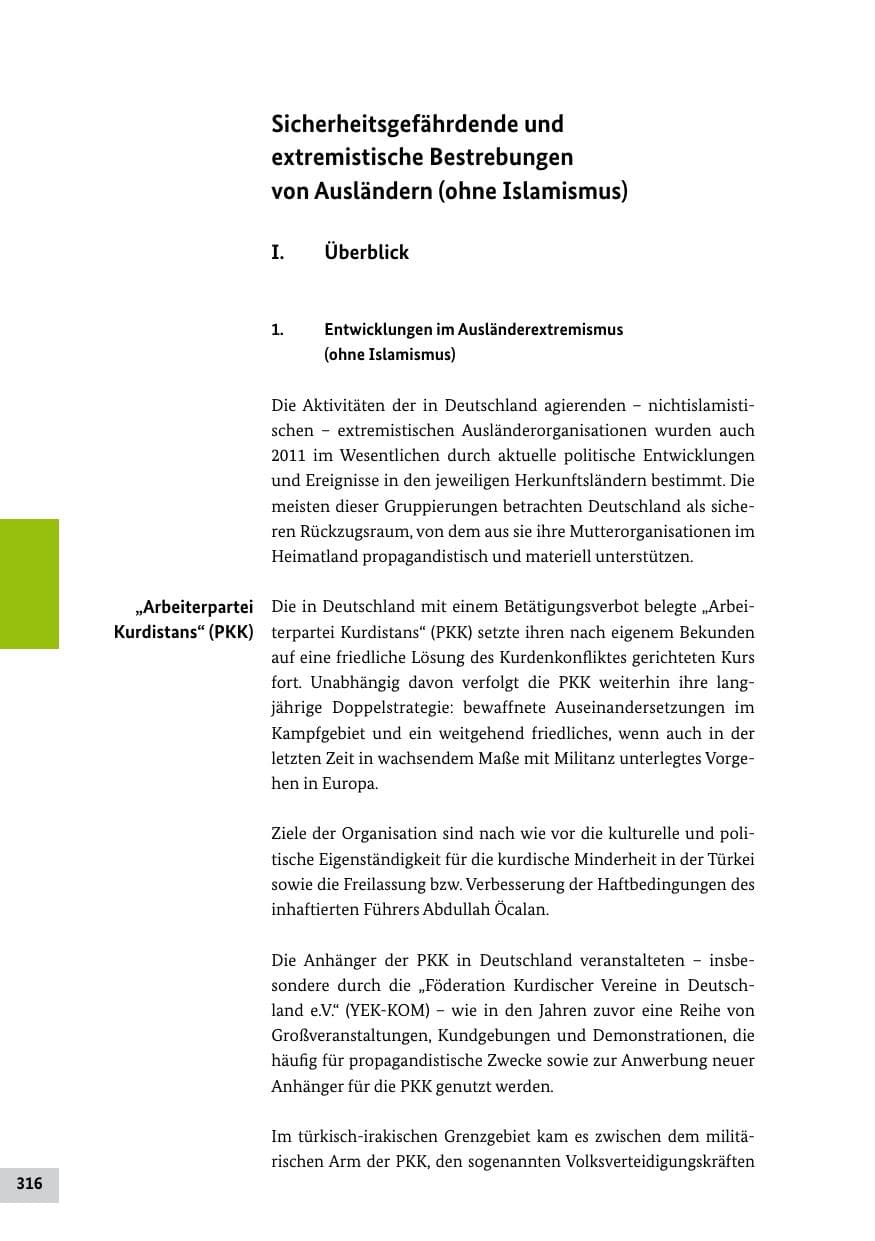 Seite 315 des Verfassungsschutzbericht 2011 Bund