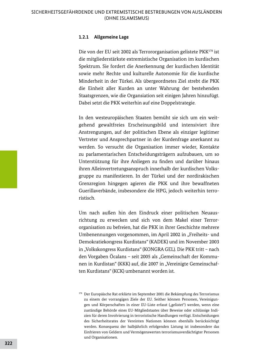 Seite 321 des Verfassungsschutzbericht 2011 Bund