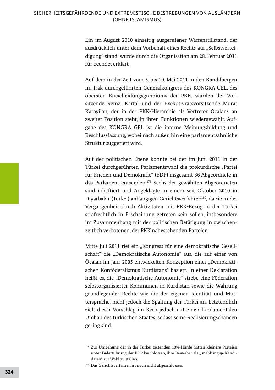 Seite 323 des Verfassungsschutzbericht 2011 Bund