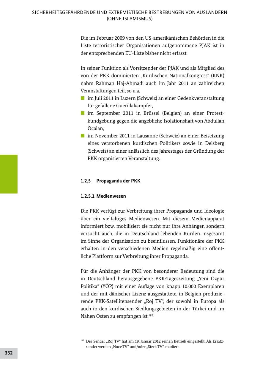 Seite 331 des Verfassungsschutzbericht 2011 Bund